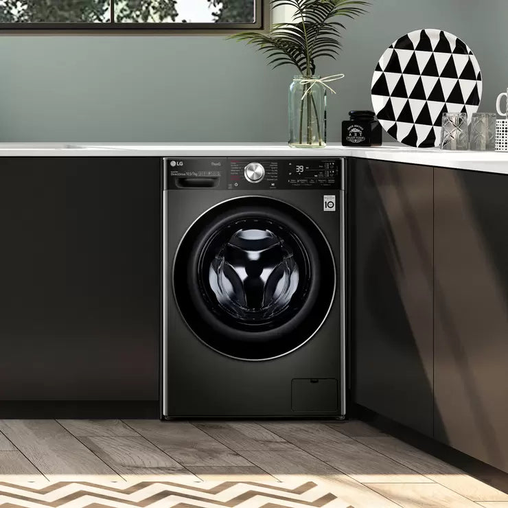 LG FWV1117BTSA, 10.5/7kg, 1400rpm, Washer Dryer, E Rated in Black Steel