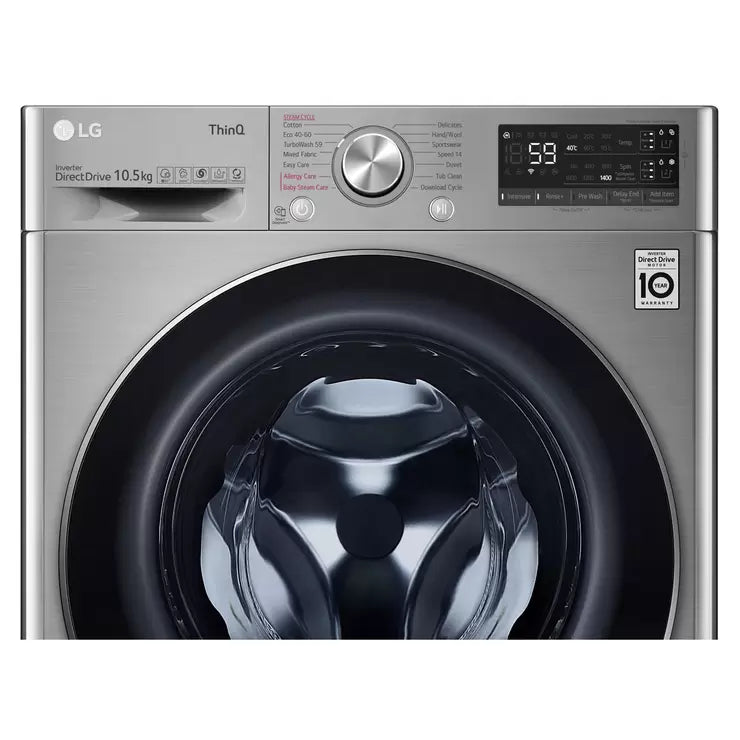 LG F4V710STSA, 10.5kg, 1400rpm, Washing Machine, B Rated in Graphite