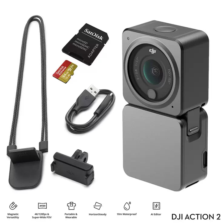 DJI Action 2 Power Combo with SanDisk Extreme microSDXC 64GB