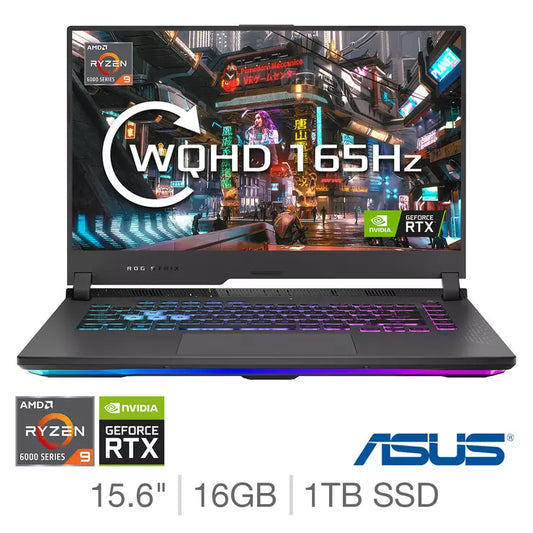 ASUS ROG Strix, AMD Ryzen 7, 16GB RAM, 1TB SSD, NVIDIA GeForce RTX 3060, 15.6 Inch Gaming Laptop, G513RM-HQ071W