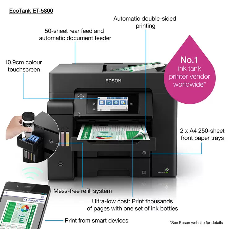 EcoTank ET-5800 All-in-One Wireless Inkjet Printer