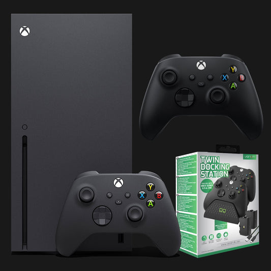 Xbox Series X Console with Carbon Black Wireless Controller and Venom Twin Charging Dock