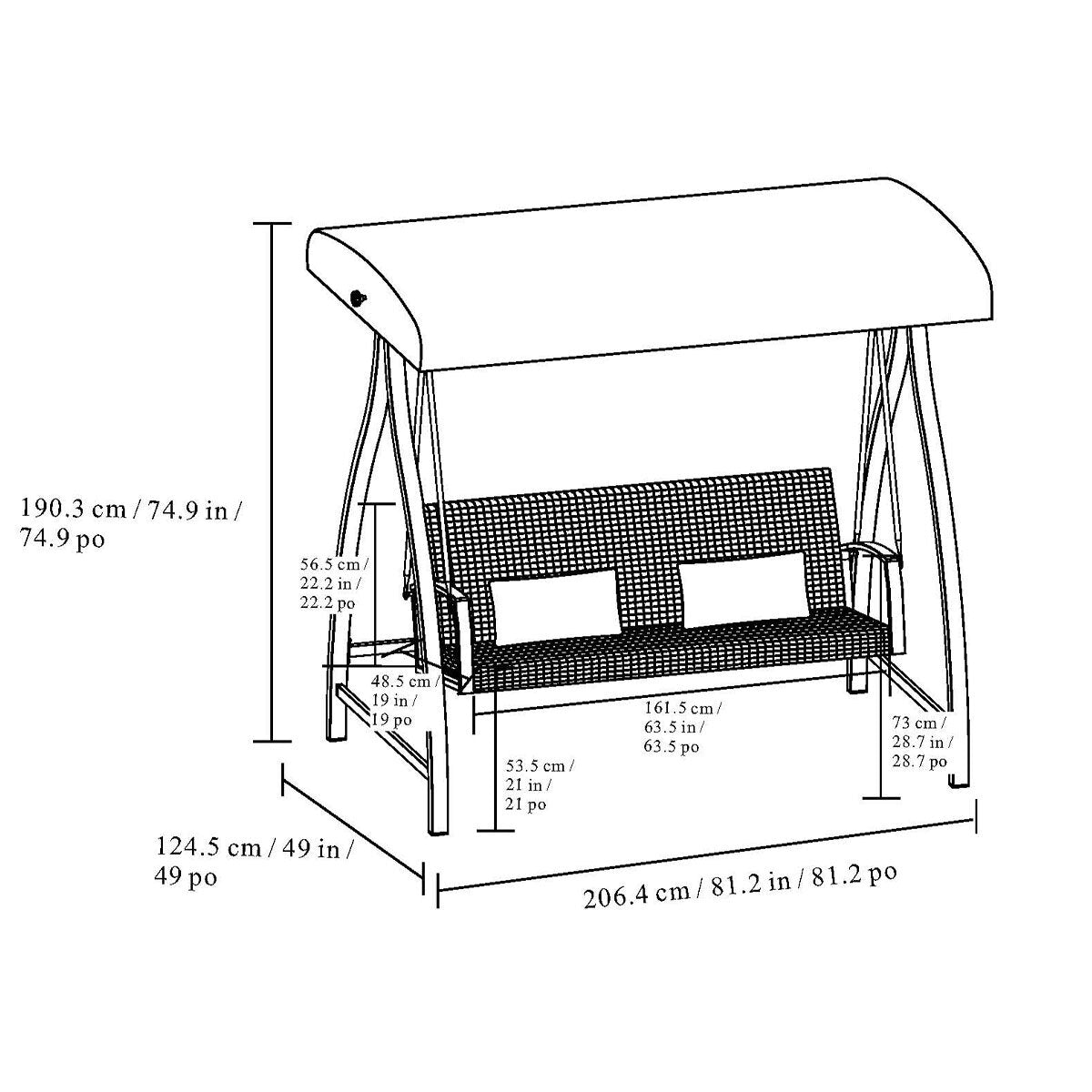 Agio Cameron Woven 2 Seater Canopy Swing in Bliss Sand