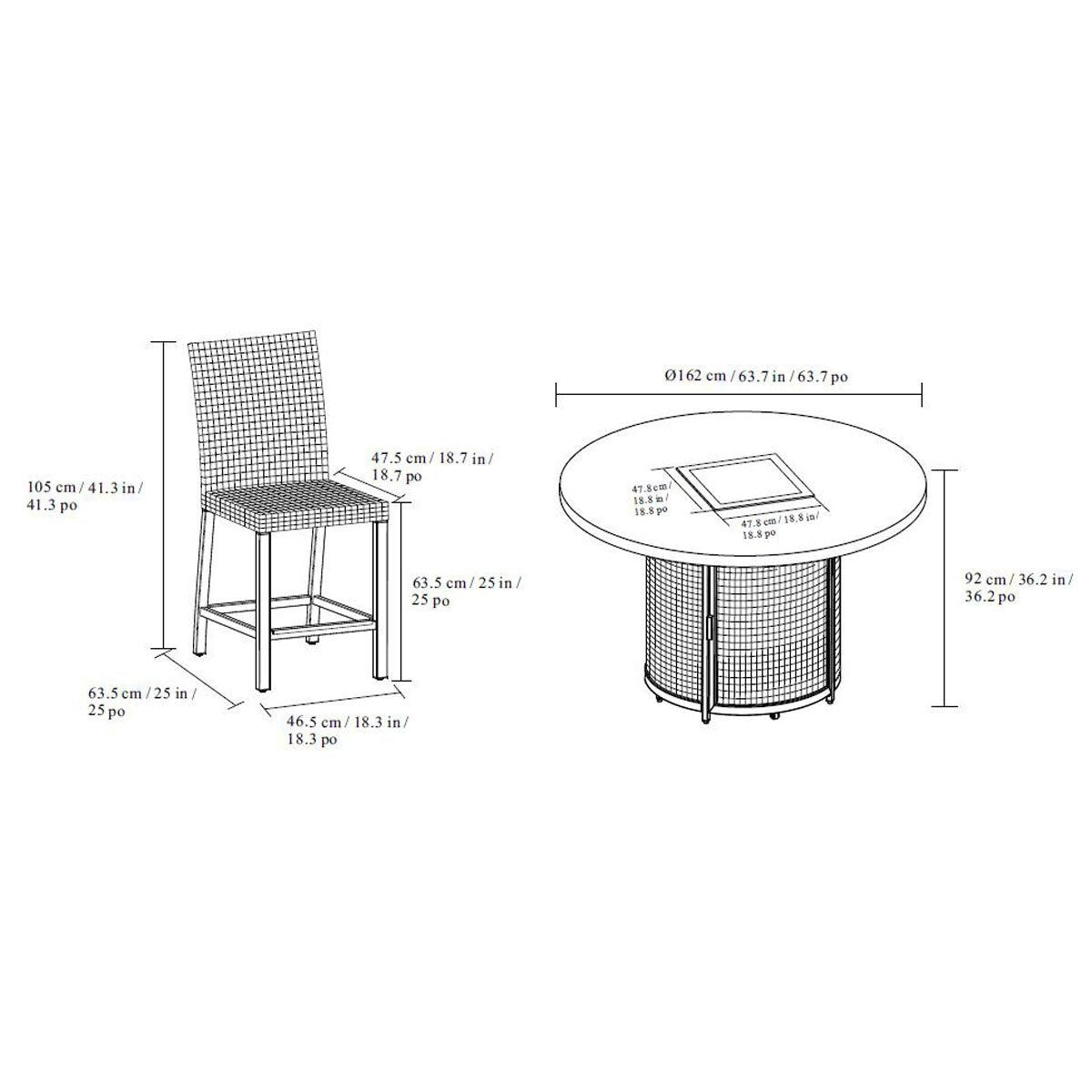 Agio Mckenzy 9 Piece High Dining Fire Chat Set + Cover - Signature Retail Stores