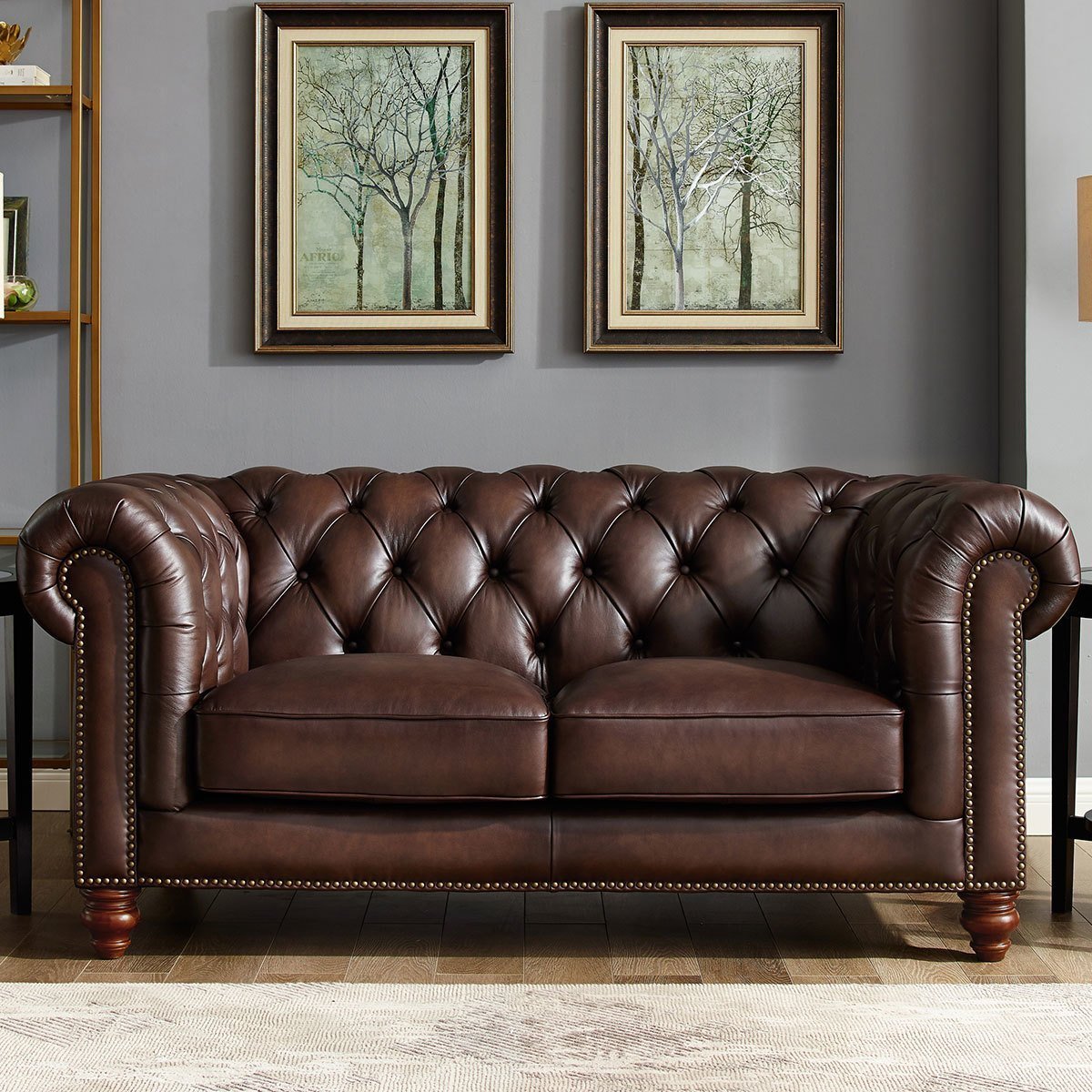 Allington 2 Seater Brown Leather Chesterfield Sofa - Signature Retail Stores