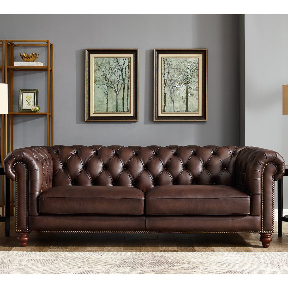 Allington 3 Seater Brown Leather Chesterfield Sofa - Signature Retail Stores