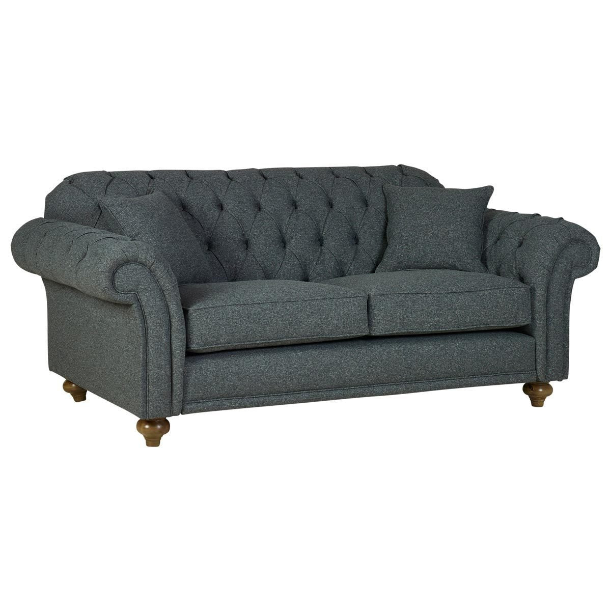 Bordeaux Button Back 2 Seater Fabric Sofa, Grey - Signature Retail Stores