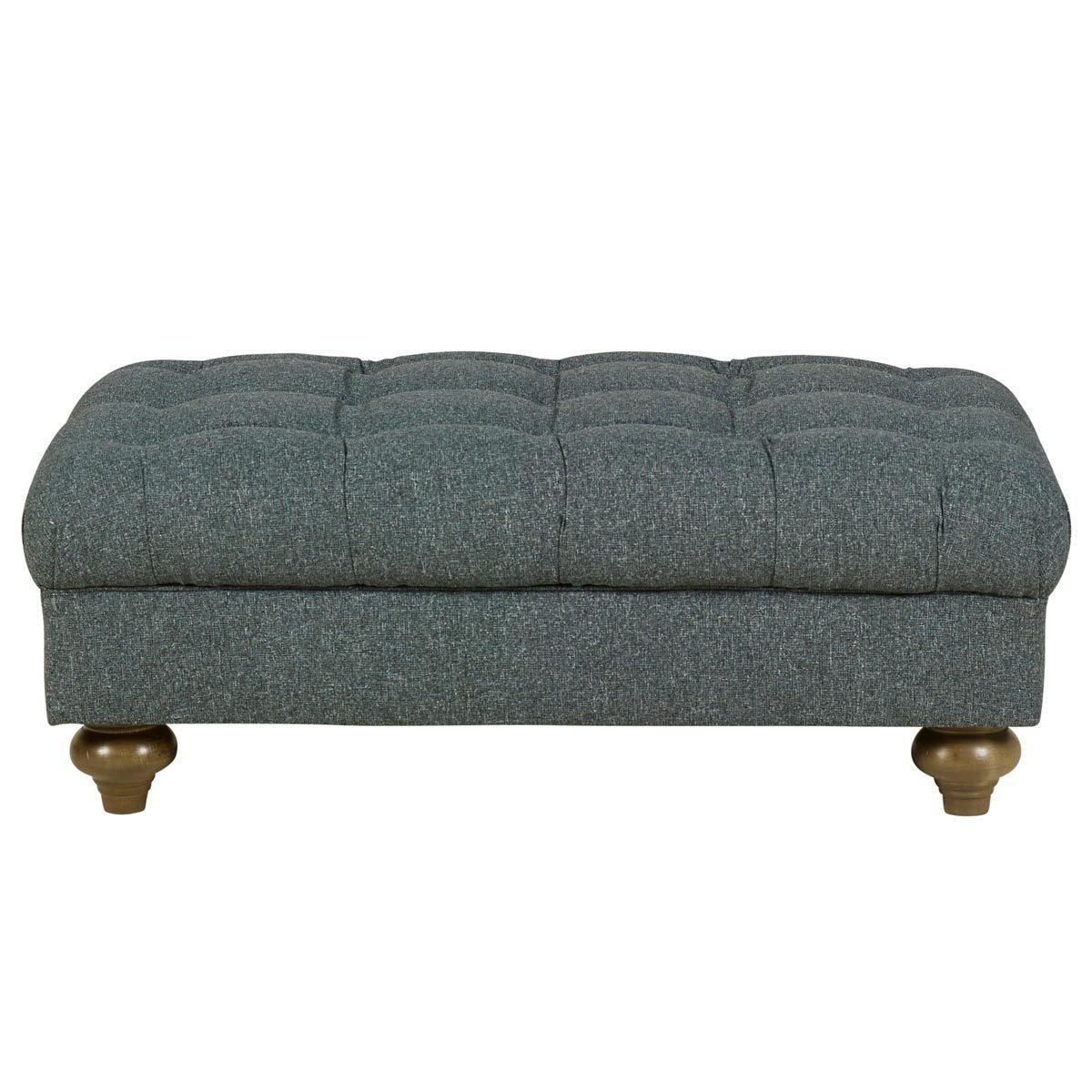 Bordeaux Buttoned Fabric Footstool, Grey - Signature Retail Stores
