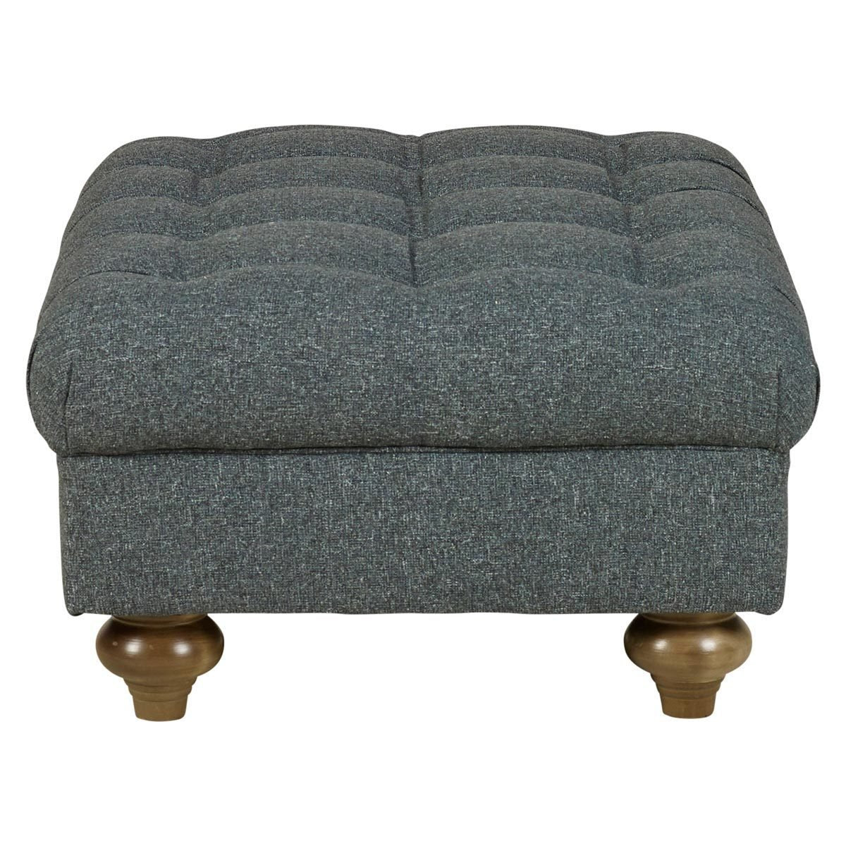 Bordeaux Buttoned Fabric Footstool, Grey - Signature Retail Stores