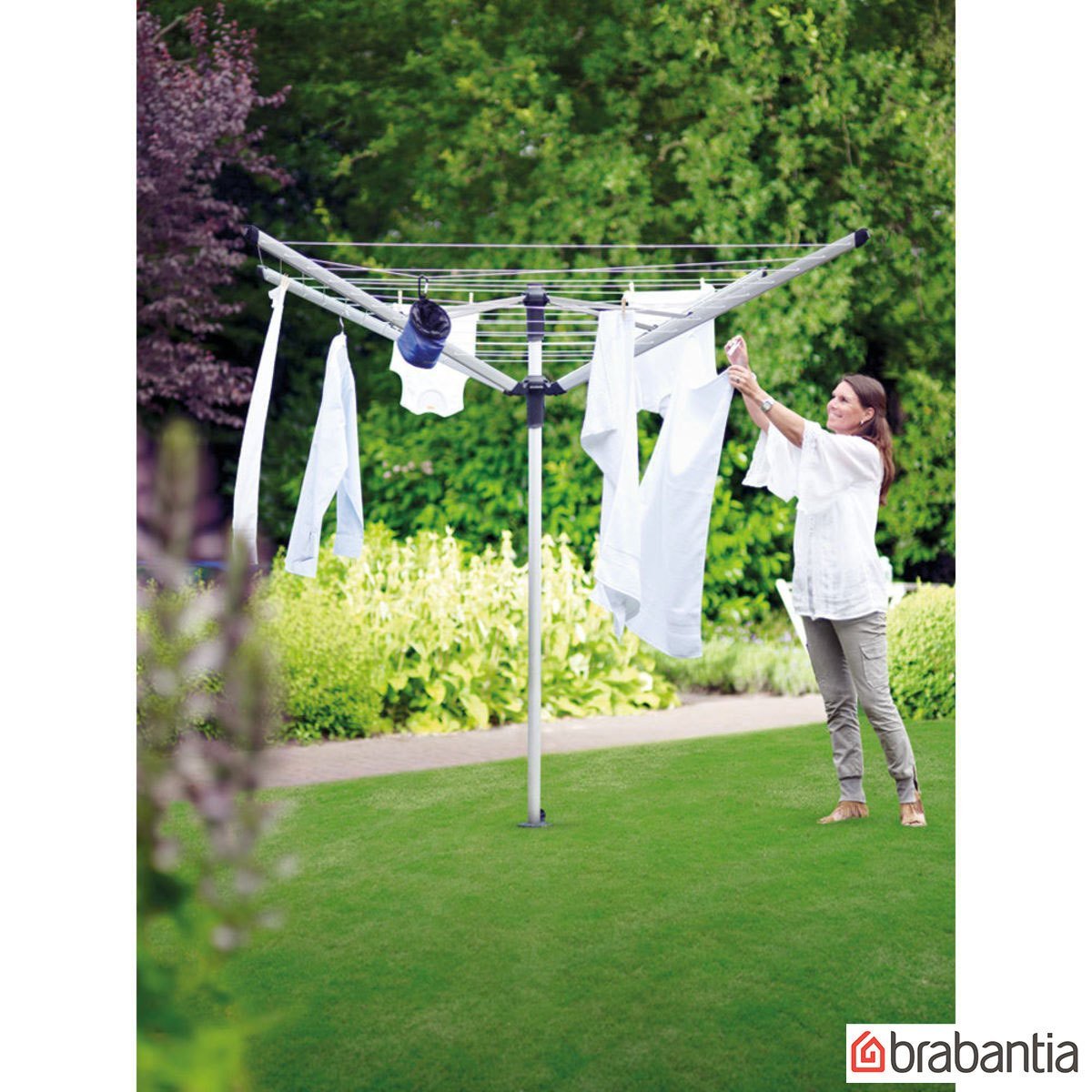 Brabantia Lift-O-Matic 60m Rotary Airer with Ground Spike + Cover - Signature Retail Stores