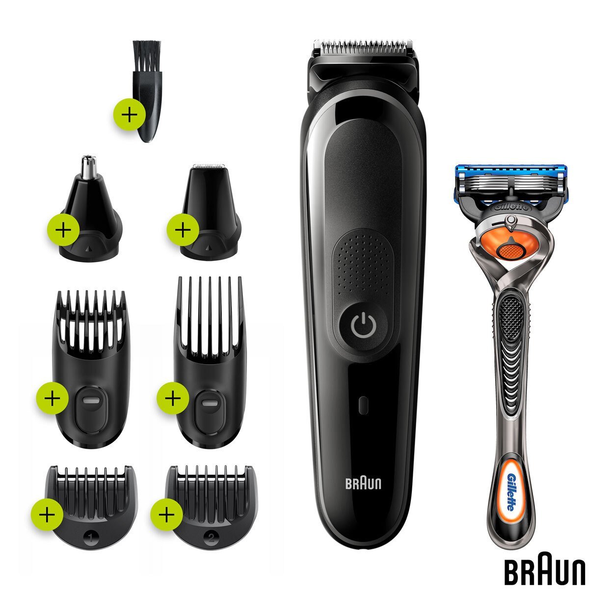 Braun 8-in-1 Beard & Face Trimmer + Hair Clipper + Gillette Fusion 5 ProGlide Razor, MGK5260 - Signature Retail Stores