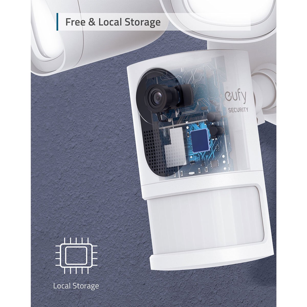 Eufy 2k Hardwired Floodlight Camera with 4GB eMMC Local Storage in White - Signature Retail Stores