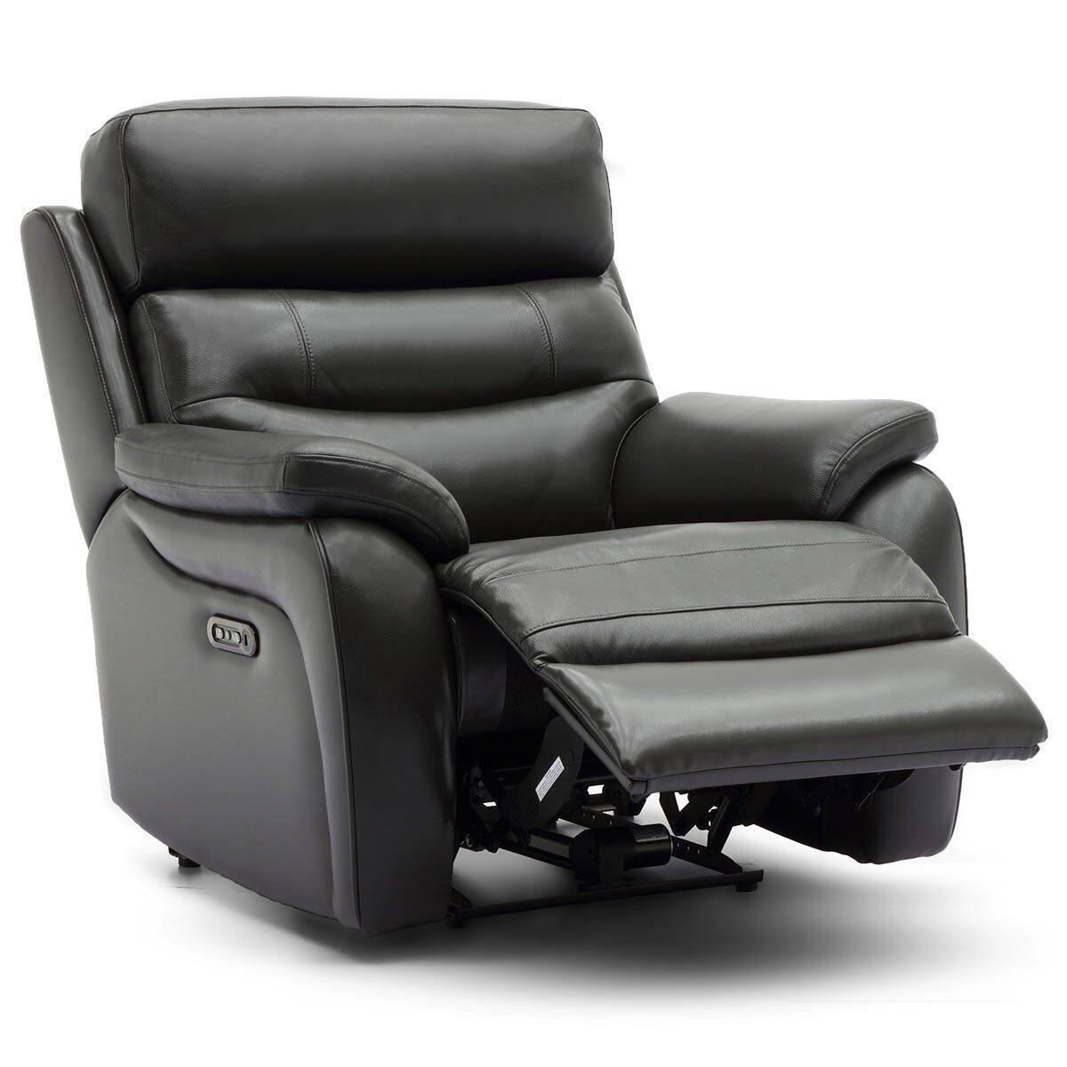Fletcher Dark Grey Leather Power Recliner Armchair with Power Headrest - Signature Retail Stores