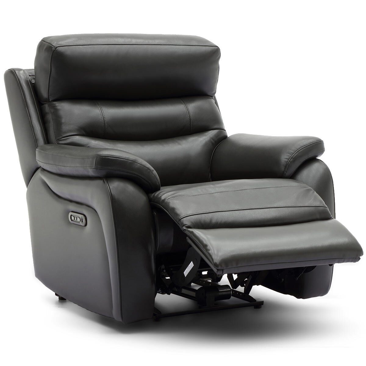 Fletcher Dark Grey Leather Power Recliner Armchair with Power Headrest - Signature Retail Stores