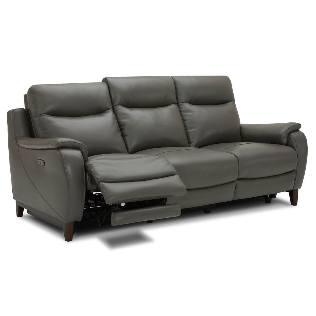 Gilman Creek Barrett 3 Seater Grey Leather Power Reclining Sofa with P