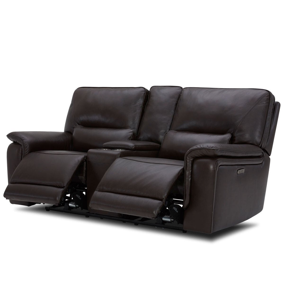 Gilman Creek Maxwell Brown Leather Power Recliner 2 Seater Sofa With Power Headrests - Signature Retail Stores