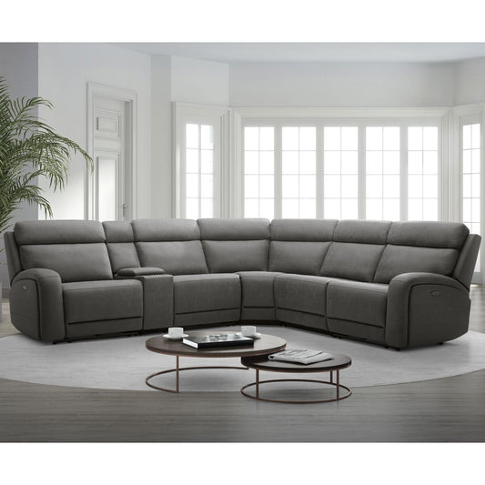 Gilman Creek Paisley Fabric Power Reclining Sectional Sofa with Power Headrests - Signature Retail Stores