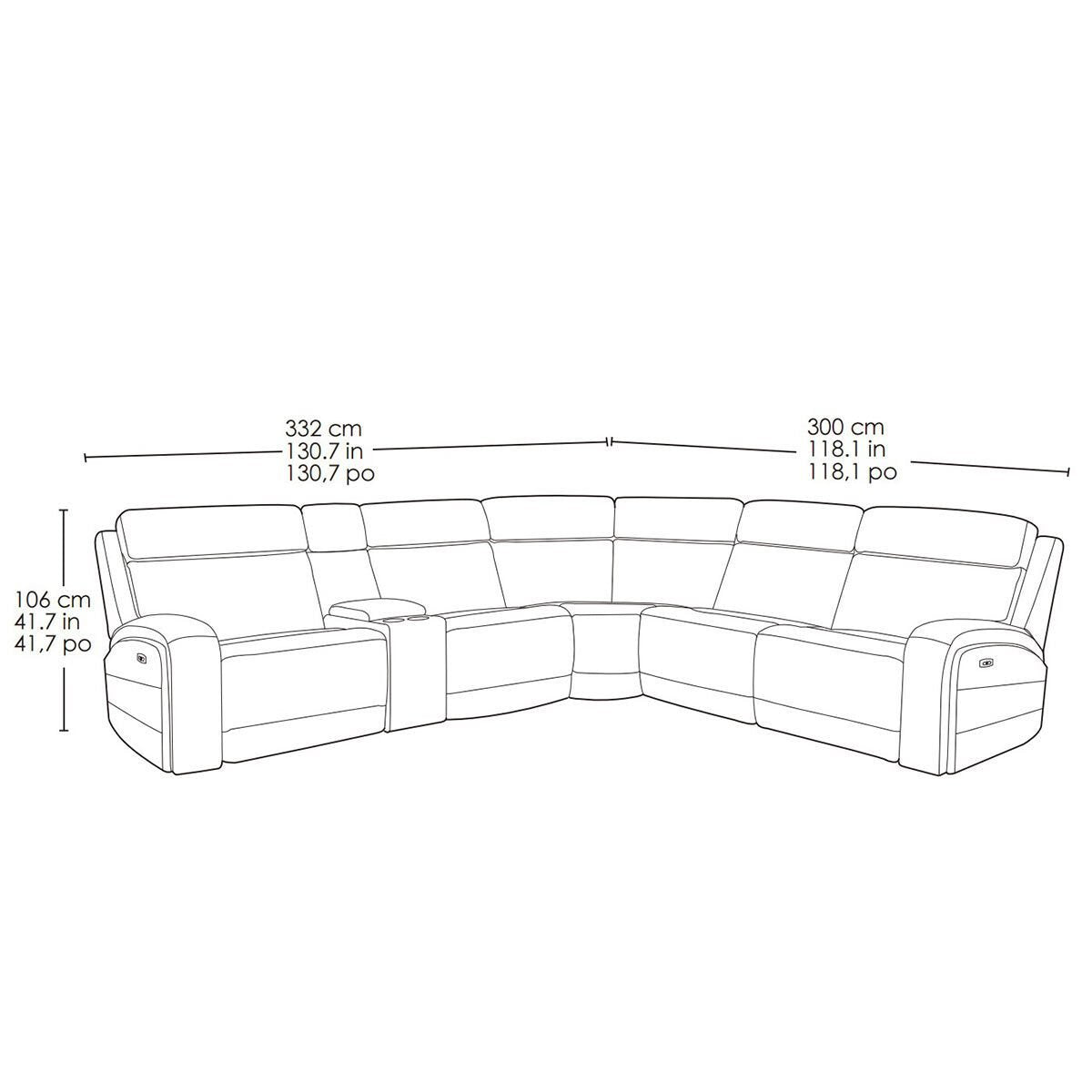Gilman Creek Paisley Fabric Power Reclining Sectional Sofa with Power Headrests - Signature Retail Stores