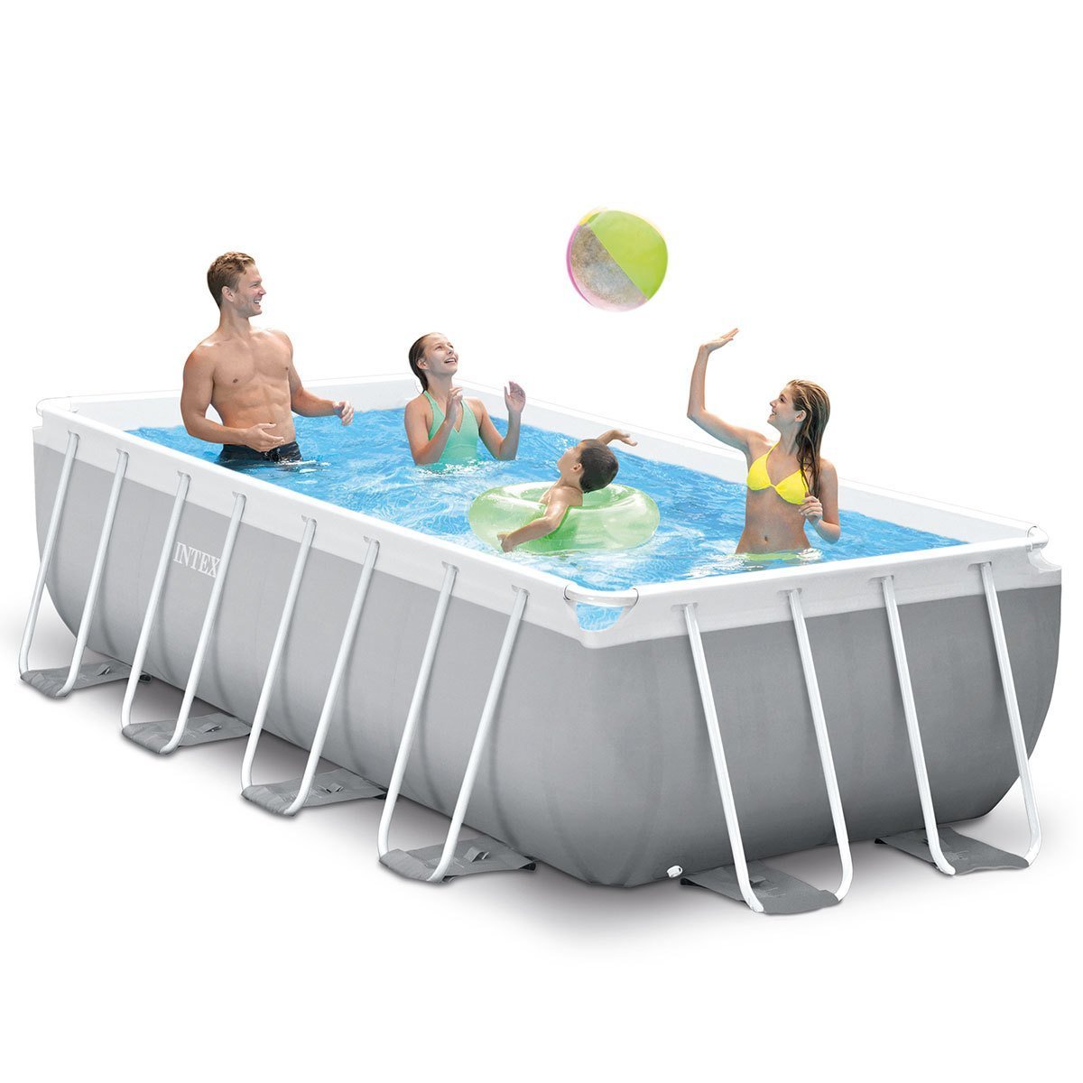Intex 13ft 1.5" (4m) Rectangular Prism Frame Pool with Filter Pump and Ladder - Signature Retail Stores