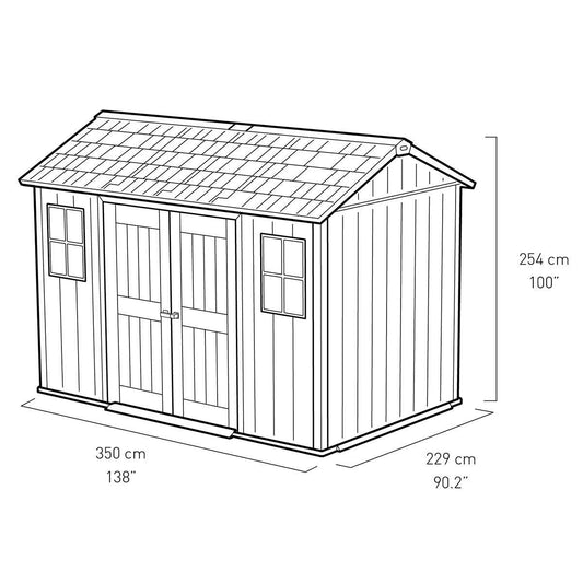 Keter Oakland 11ft x 7ft 6" (3.4 x 2.3m) Side Door Shed - Signature Retail Stores