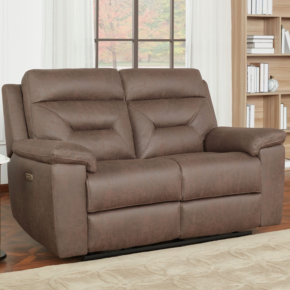 Kuka Justin Brown Fabric Power Reclining 2 Seater Sofa - Signature Retail Stores