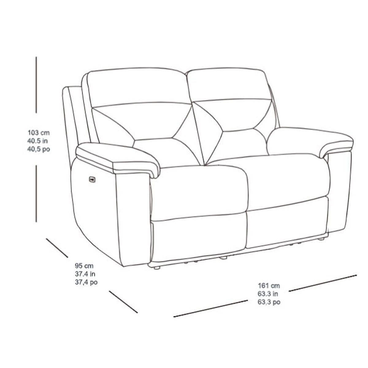 Kuka Justin Brown Fabric Power Reclining 2 Seater Sofa - Signature Retail Stores