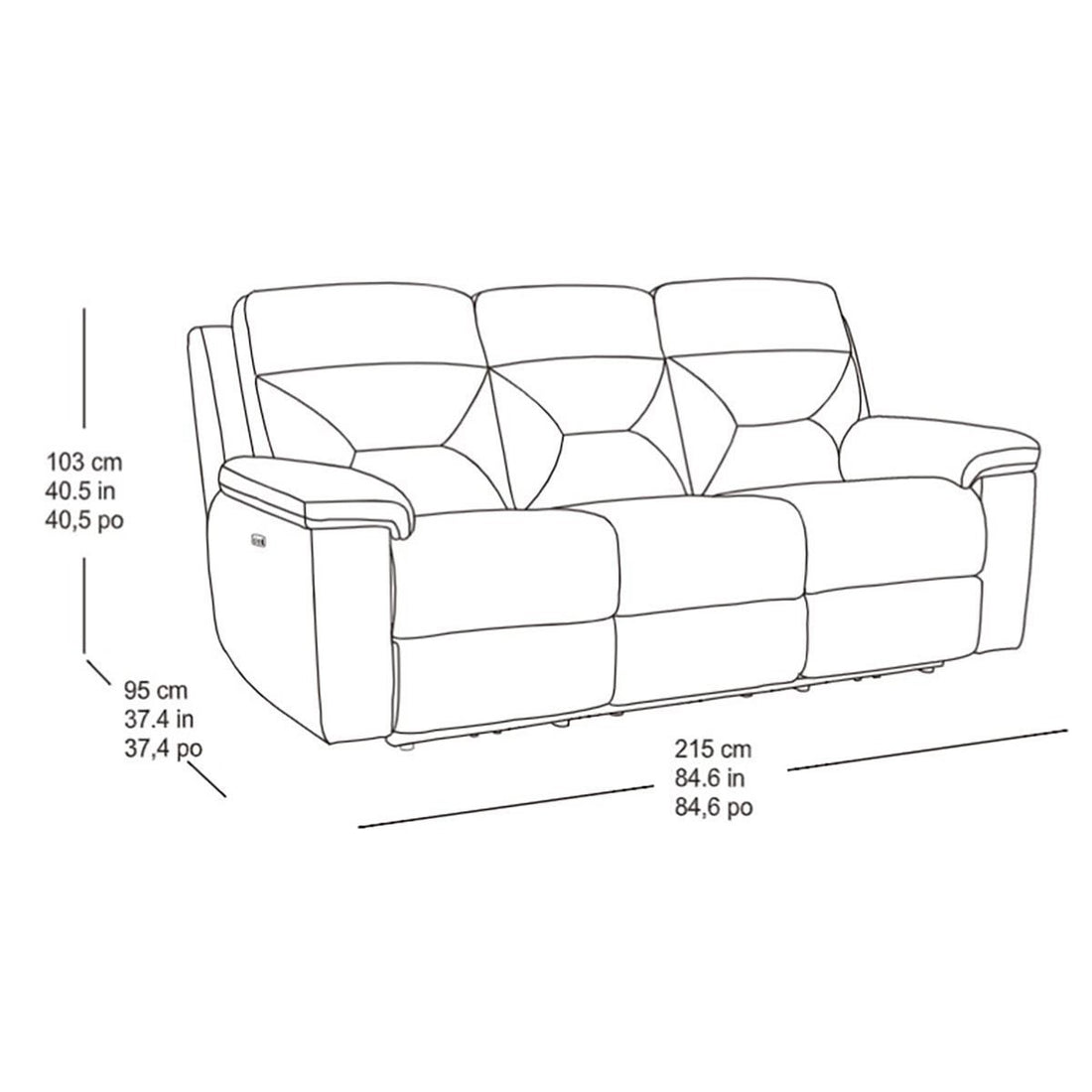 Kuka Justin Grey Fabric Power Reclining 3 Seater Sofa Signature Retail Stores
