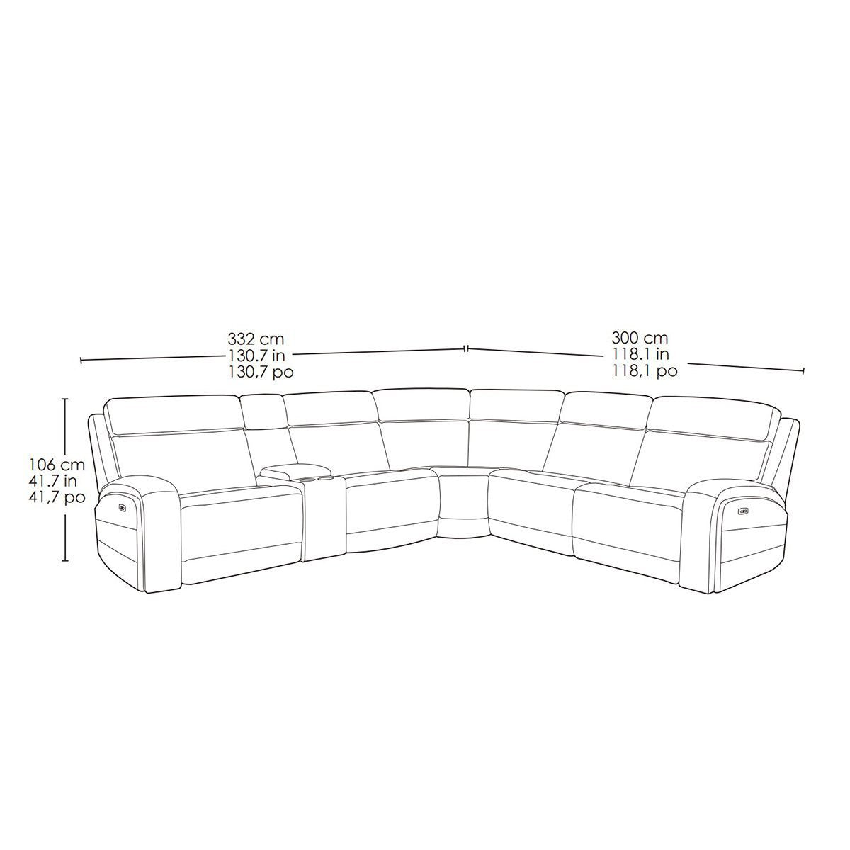 Kuka Paisley Leather Reclining Sectional Sofa with Power Headrests - Signature Retail Stores