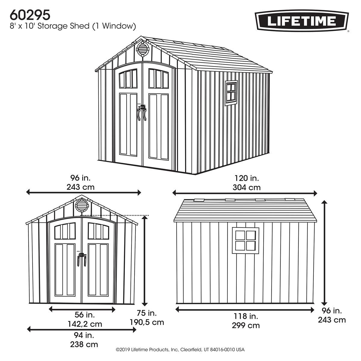 Lifetime Wood Look 8ft x 10ft (2.4 x 3m) Outdoor Storage Shed - Signature Retail Stores