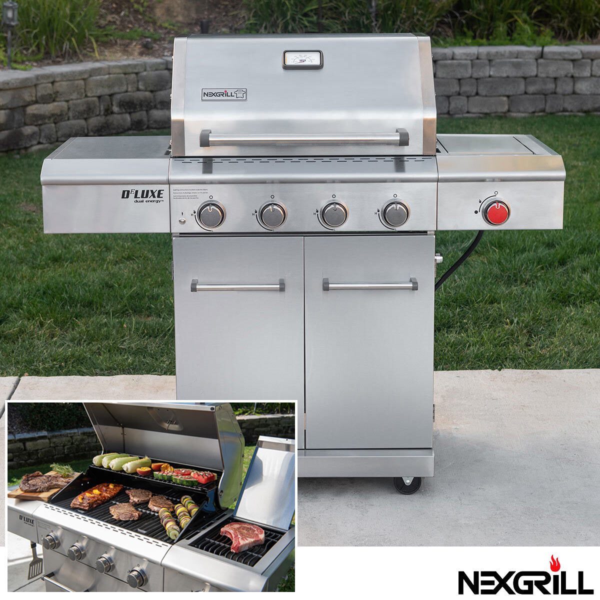 Nexgrill Deluxe 4 Burner Stainless Steel Gas Barbecue + Side Burner + Cover - Signature Retail Stores