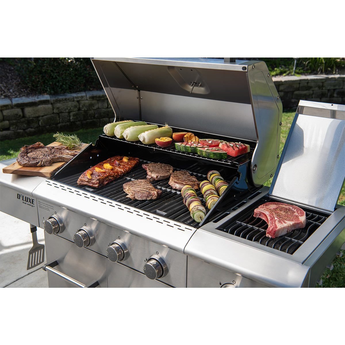 Nexgrill Deluxe 4 Burner Stainless Steel Gas Barbecue + Side Burner + Cover - Signature Retail Stores