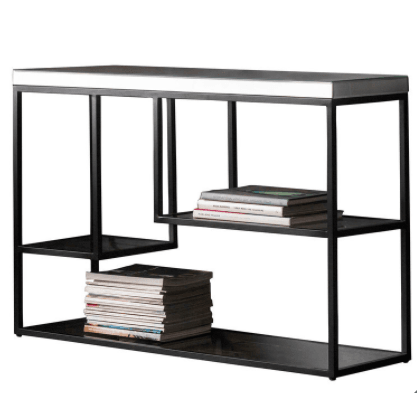Pippard Console Table with Mirrored Top, Satin Black - Signature Retail Stores