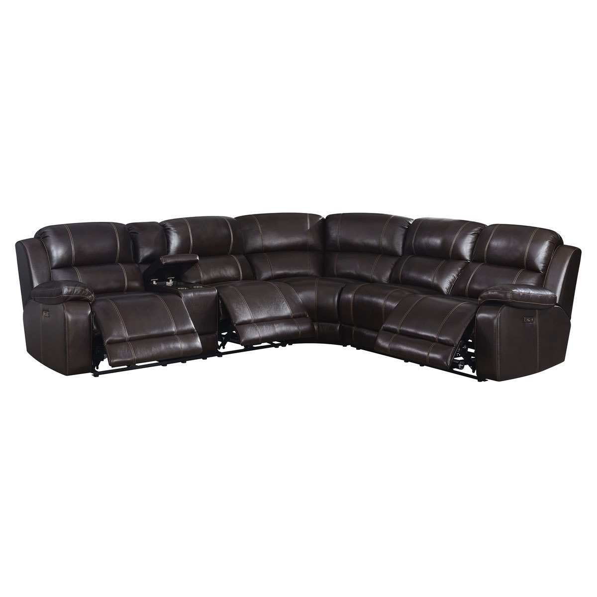 Pulaski Dunhill Brown Leather Power Reclining Sectional Sofa - Signature Retail Stores