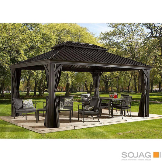 The Sojag Messina 12ft x 16ft (3.65 x 4.87m) Sun Shelter with Galvanised Steel Roof - Signature Retail Stores