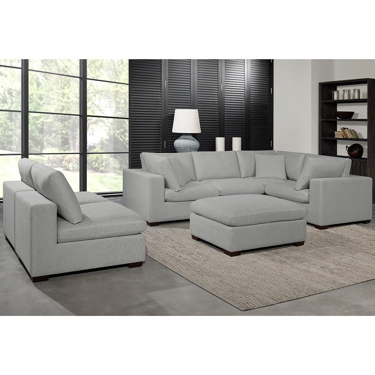 Thomasville Lowell Grey Fabric 8 Piece Modular Sofa - Signature Retail Stores